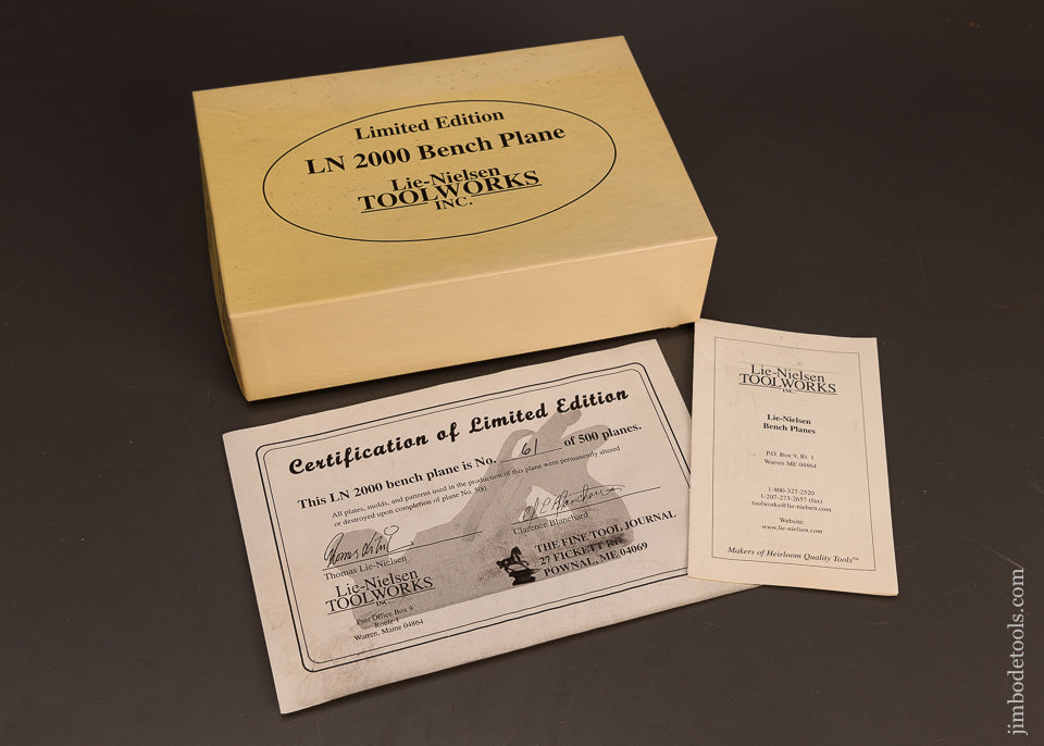 Mint-in-Box-LIE-NIELSEN-2000-LIMITED-EDITION-White-Bronze-&-Rosewood-Smooth-Plane-118032
