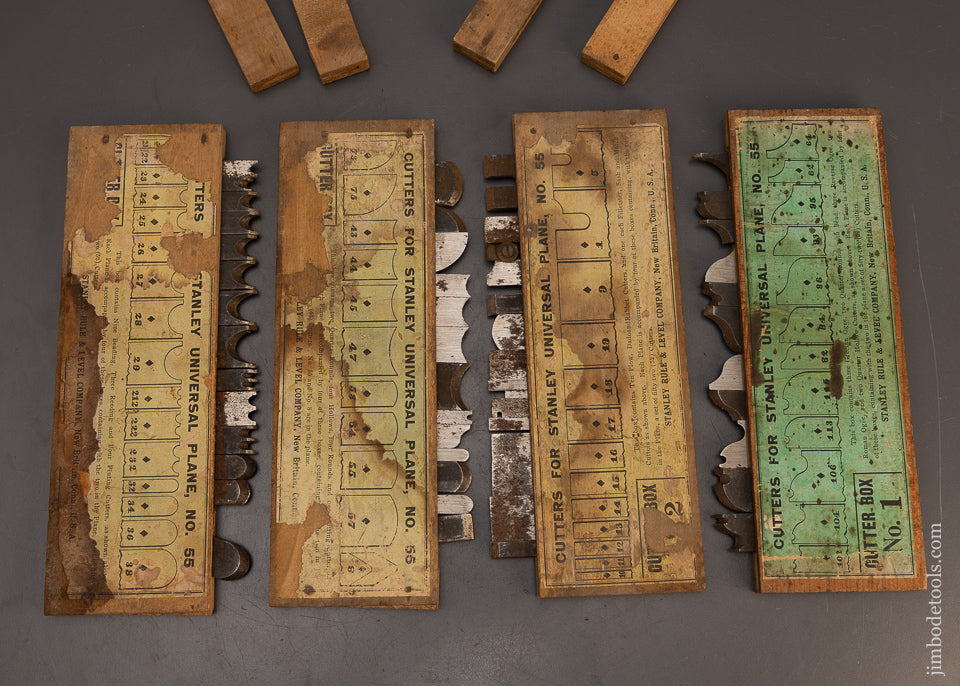 Awesome-100%-Complete-STANLEY-No.-55-Combination-Plane-in-Original-Box-118074