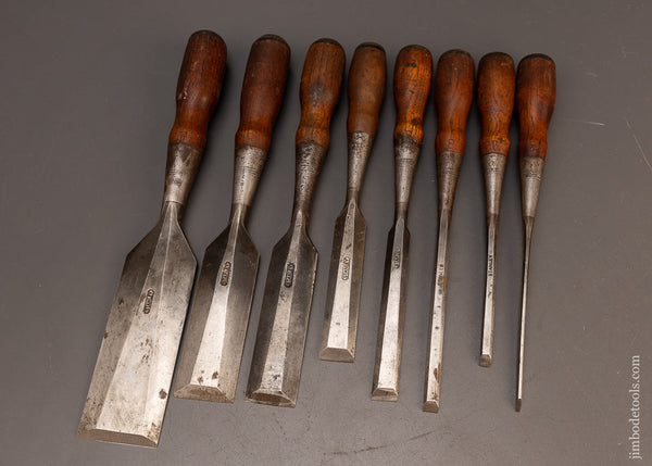 Nice-Set-of-8-STANLEY-No.-20-EVERLASTING-Chisels-118089