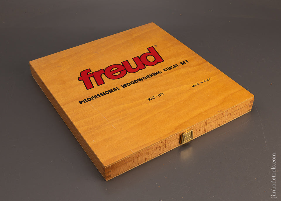 FREUD-Set-of-10-Boxwood-Handled-Bevel-Edge-Chisels-Near-Mint-in-Box-118103