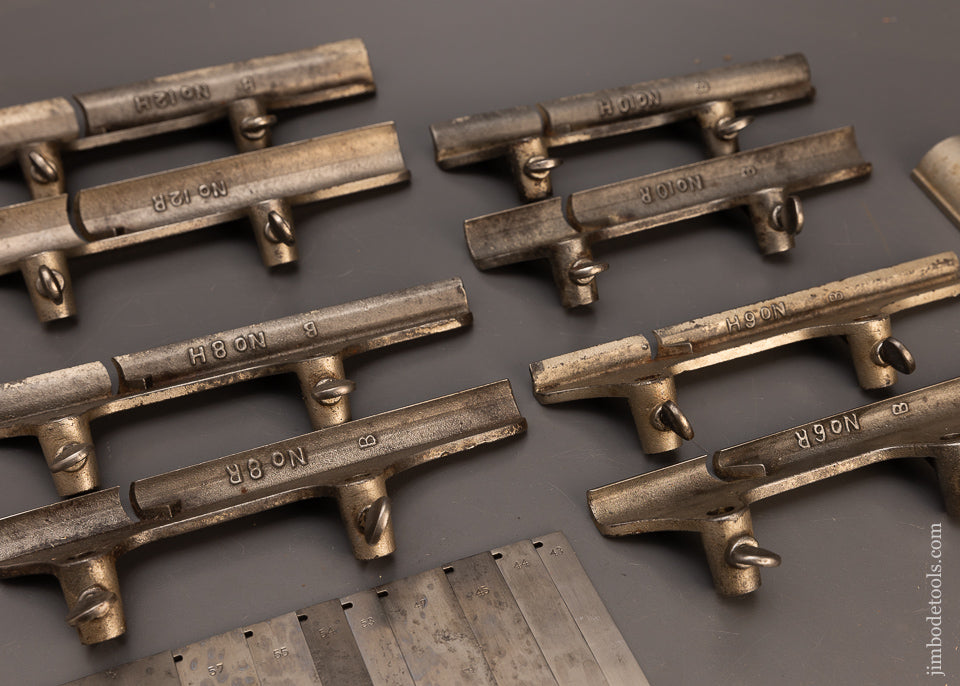 Complete-18-Piece-Set-STANLEY-Hollow-&-Round-Bottoms-for-No.-45-Plow-Plane-118108
