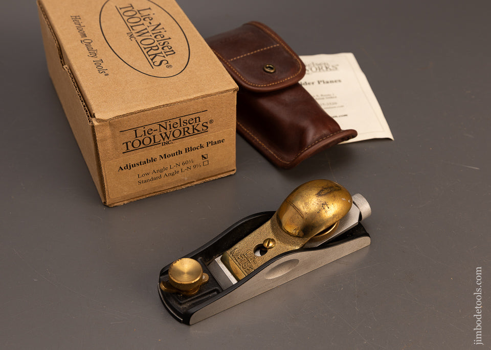 Backordered-&-Unavailable-LIE-NIELSEN-No.-60-1/2-Low-Angle-Block-Plane-with-Adjustable-Mouth-&-Sheath-118120