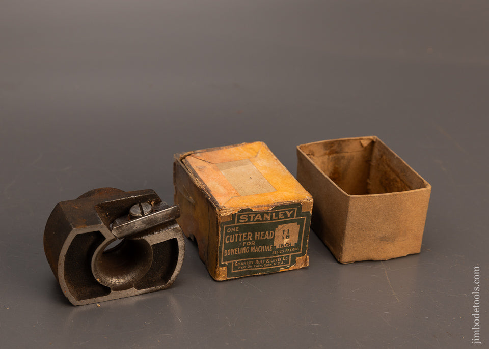 Rare-Complete-Graduated-Set-of-All-9-Cutter-Heads-for-STANLEY-No.-77-Dowel-Machine-118121