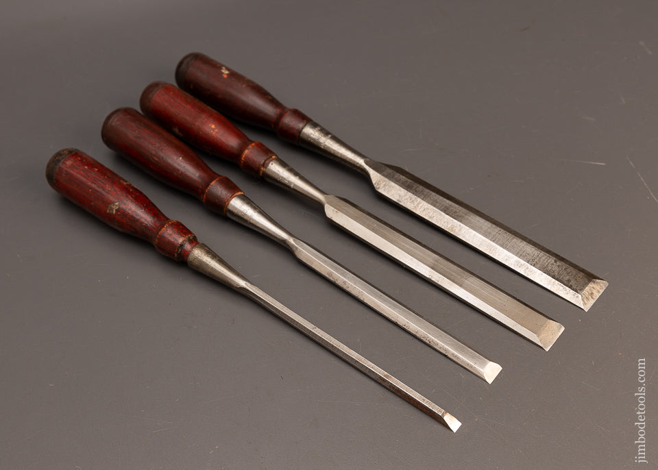 Extra-Fine-Near-Mint-Set-of-4-STANLEY-No.-720-Chisels-118146