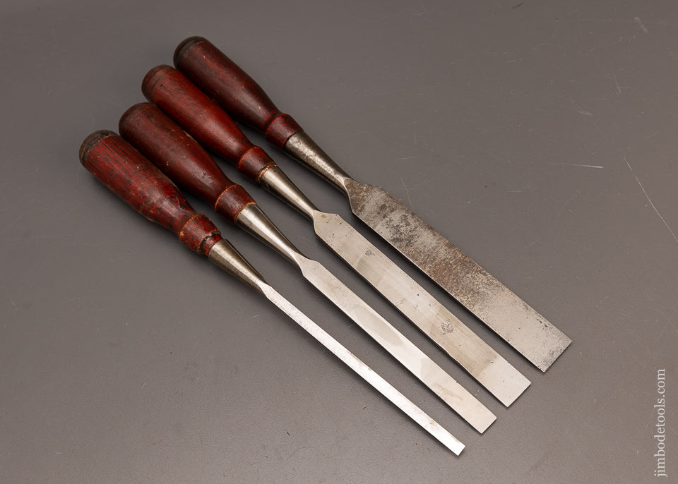 Extra-Fine-Near-Mint-Set-of-4-STANLEY-No.-720-Chisels-118146