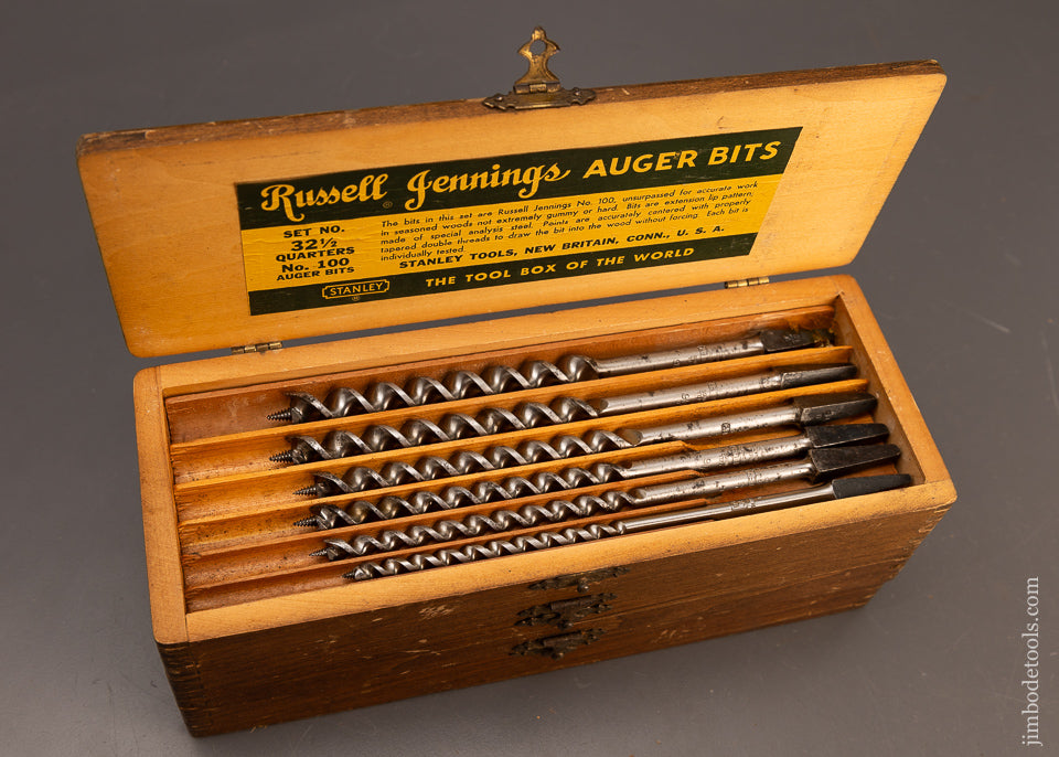Fine-Set-of-RUSSELL-JENNINGS-Auger-Bits-in-3-Tiered-Box-118183