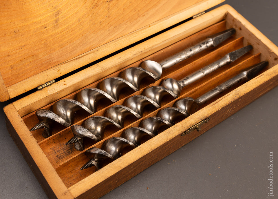 Fine-Set-of-RUSSELL-JENNINGS-Auger-Bits-in-3-Tiered-Box-118183