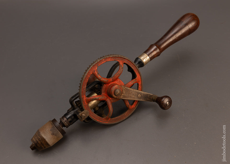 Excellent-User-GOODELL-PRATT-Rosewood-Handled-Large-Hand-Drill-Multi-Speed-118188