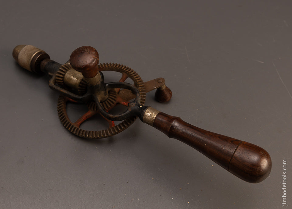 Excellent-User-GOODELL-PRATT-Rosewood-Handled-Large-Hand-Drill-Multi-Speed-118188