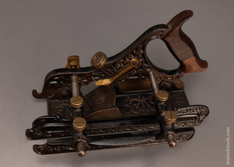 Stunning-STANLEY-MILLERS-PATENT-Ornate-No.-41-Plow-Plane-118274