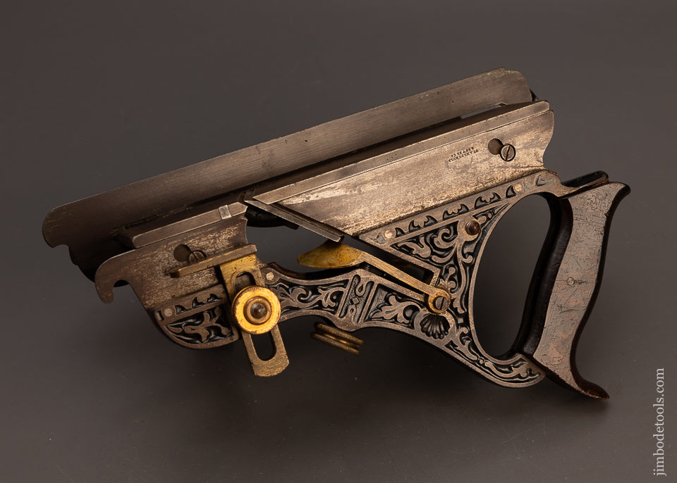 Stunning-STANLEY-MILLERS-PATENT-Ornate-No.-41-Plow-Plane-118274