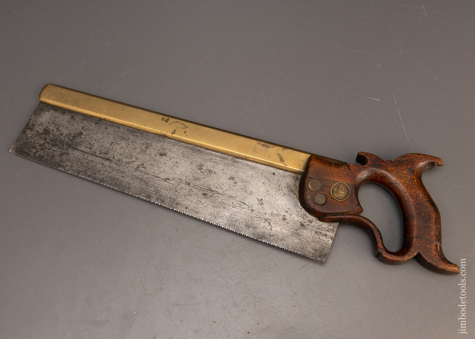 Very-Rare-PLATT-&-HOLROYD-(NY)-14-Inch-Brass-Back-Saw-118276