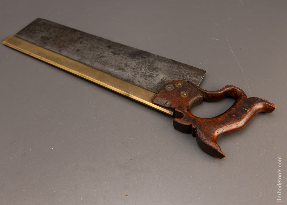 Very-Rare-PLATT-&-HOLROYD-(NY)-14-Inch-Brass-Back-Saw-118276