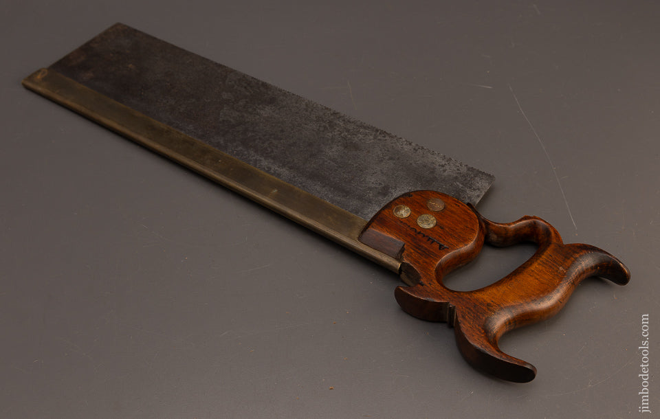 Excellent-J.-FLINT-ROCHESTER-(NY)-16-Inch-Brass-Back-Saw-118277