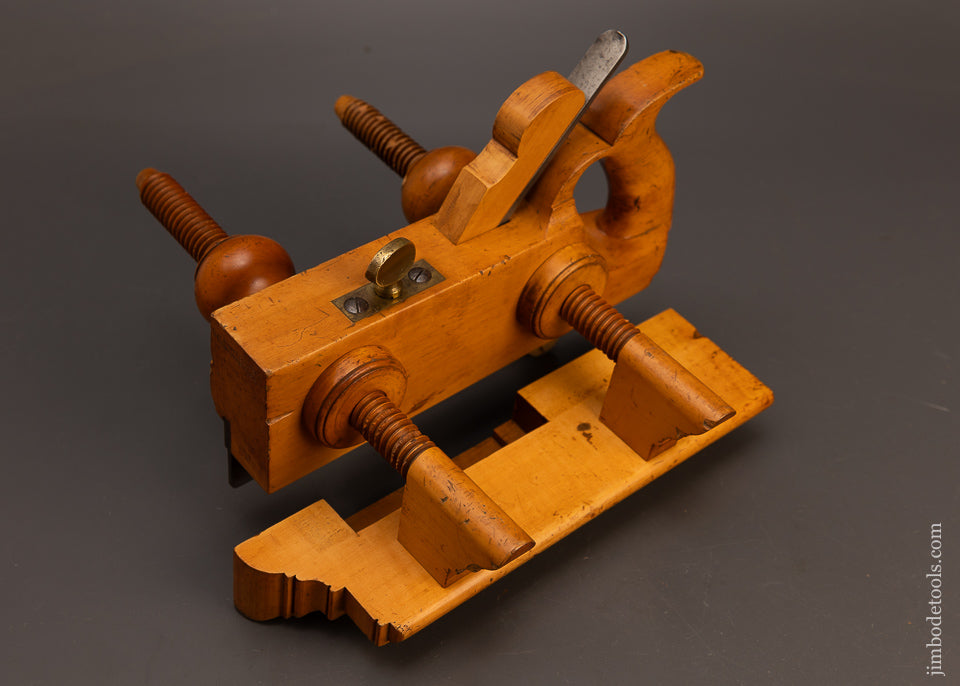 Exceptional-Solid-Boxwood-Screw-Arm-Handled-Plow-Plane-G.W.-DENISON-118290
