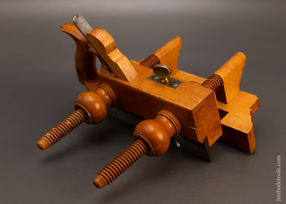 Exceptional-Solid-Boxwood-Screw-Arm-Handled-Plow-Plane-G.W.-DENISON-118290