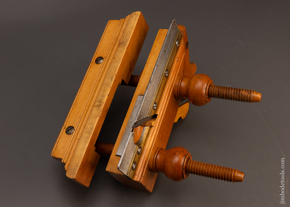 Exceptional-Solid-Boxwood-Screw-Arm-Handled-Plow-Plane-G.W.-DENISON-118290
