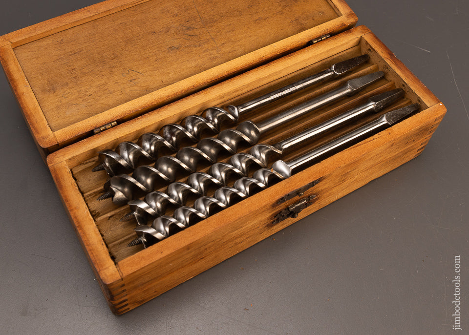 Fine-&-Complete-Set-of-RUSSELL-JENNINGS-Auger-Bits-in-3-Tiered-Box-118325