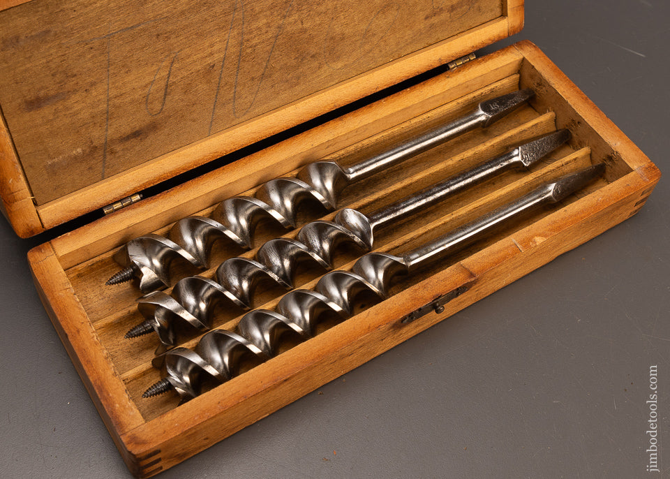 Fine-&-Complete-Set-of-RUSSELL-JENNINGS-Auger-Bits-in-3-Tiered-Box-118325