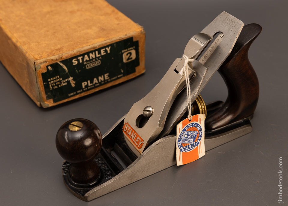Rare-LONG-Model-STANLEY-No.-2-Smooth-Plane-Near-Mint-in-Box-118355