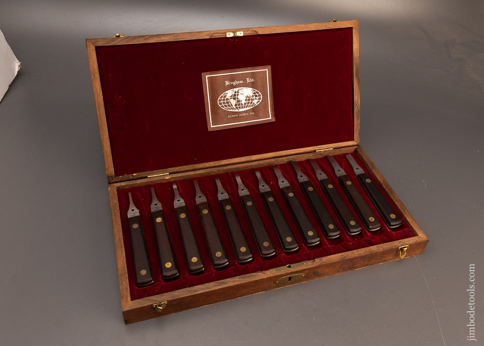 Amazing-Set-of-12-Rosewood-Handled-BINGHAM-LTD-Gunsmith’s-Screwdrivers-118378