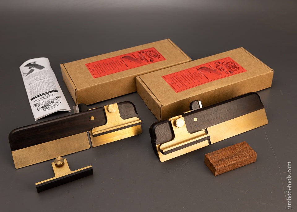 Mint-in-Box-Pair-of-H.N.T.-GORDON-Ebony-Side-Rabbet-Planes-with-3-Dovetail-Fences-118393
