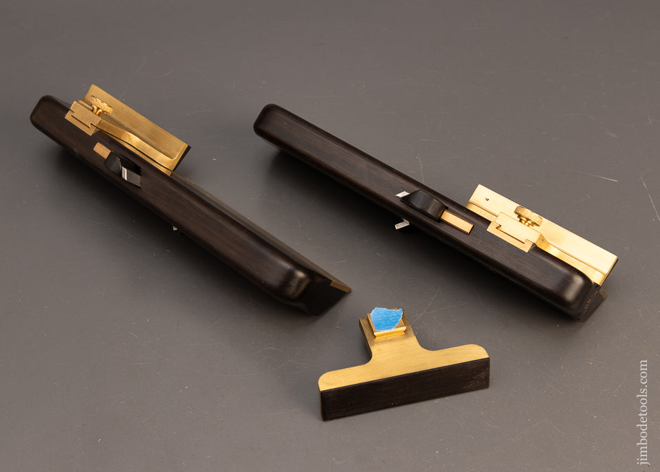 Mint-in-Box-Pair-of-H.N.T.-GORDON-Ebony-Side-Rabbet-Planes-with-3-Dovetail-Fences-118393