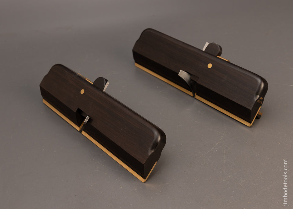 Mint-in-Box-Pair-of-H.N.T.-GORDON-Ebony-Side-Rabbet-Planes-with-3-Dovetail-Fences-118393