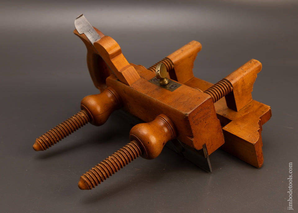 Fine-JOSIAH-KING-BOWERY-NEW-YORK-Solid-Boxwood-Plow-Plane-118401