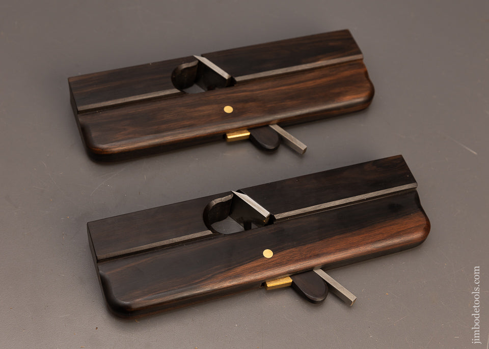 MACASSAR-Ebony-Pair-of-1-Inch-Hollow-&-Round-Moulding-Plane-Mint-in-Box-by-H.N.T.-GORDON-118406