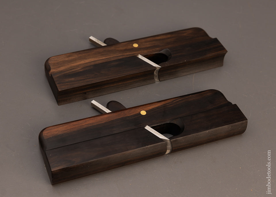 MACASSAR-Ebony-Pair-of-1-Inch-Hollow-&-Round-Moulding-Plane-Mint-in-Box-by-H.N.T.-GORDON-118406