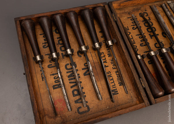 Rare MILLERS FALLS No. 3 Rosewood Handled Carving Tool Set of 12 in Or ...