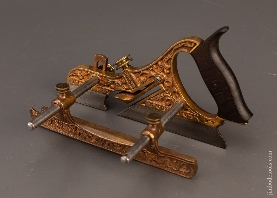 Rare-&-Fine-STANLEY-MILLER’S-PATENT-No.-44-Gunmetal-Ornate-Plow-Plane-118426