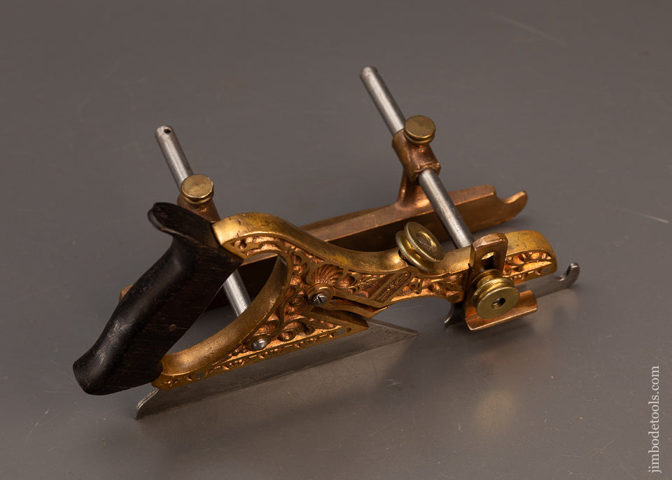 Rare-&-Fine-STANLEY-MILLER’S-PATENT-No.-44-Gunmetal-Ornate-Plow-Plane-118426