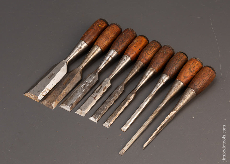 Excellent Set of 9 STANLEY No. 50 Everlasting Chisels - 118458