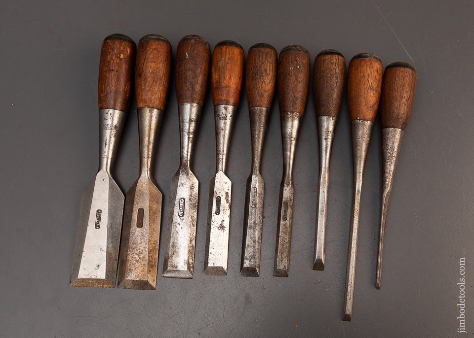 Excellent Set of 9 STANLEY No. 50 Everlasting Chisels - 118458