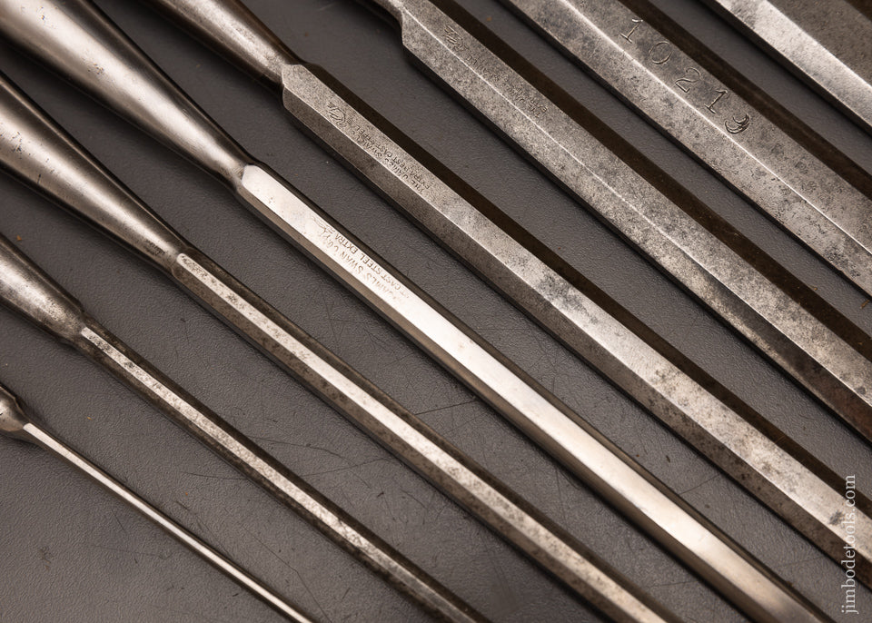 Phenomenal JAMES SWAN Complete Set of 12 Socket Firmer Chisels118477