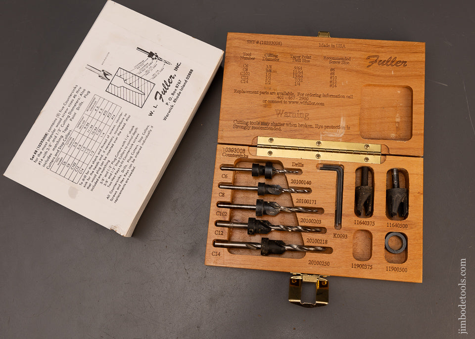 Mint in Box FULLER Countersink & Plug Cutter Set118485