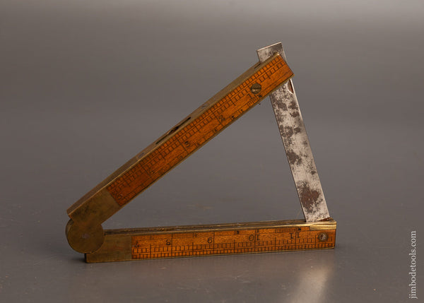 STEPHENS-&-CO.-No.-36-Combination-Level,-Boxwood-Rule,-Protractor,-Inclinometer-118501