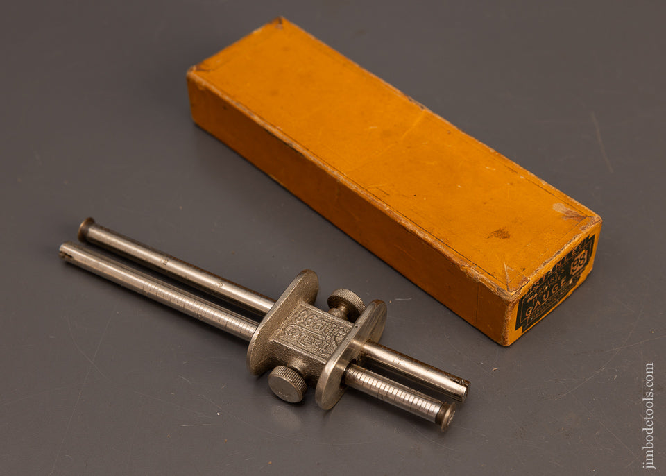 Mint in Box STANLEY No. 98 Marking Gauge with Both Pins and Pizza Wheels - 118531