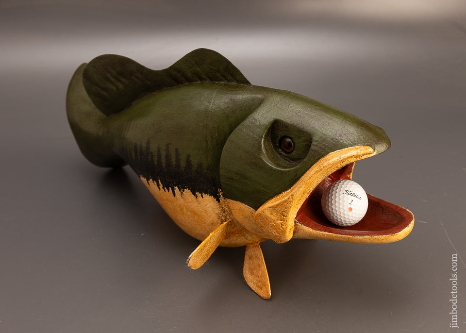 Massive 20 Inch Hand Carved Bass Fish Decoy by Robert Francis118569