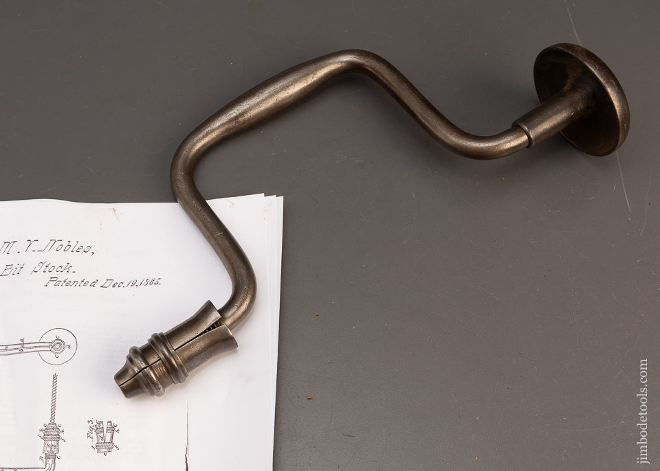 Rare NOBLES PATENT DEC. 19, 1865 Bit Brace - 118624
