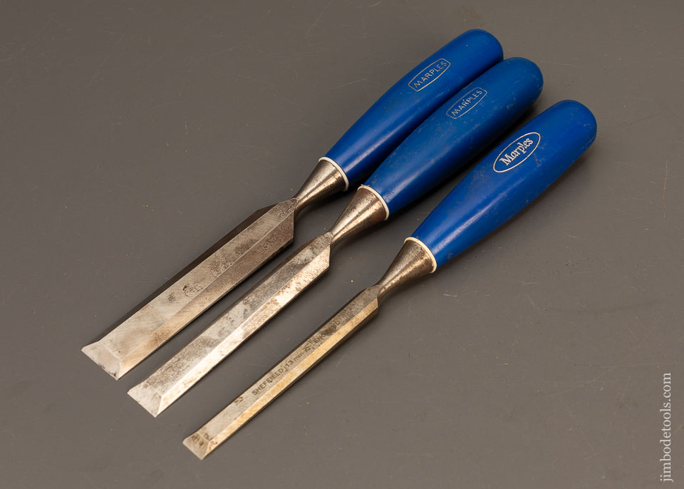 Crisp-Fine-Set-of-3-MARPLES-BLUE-CHIP-Chisels-118680