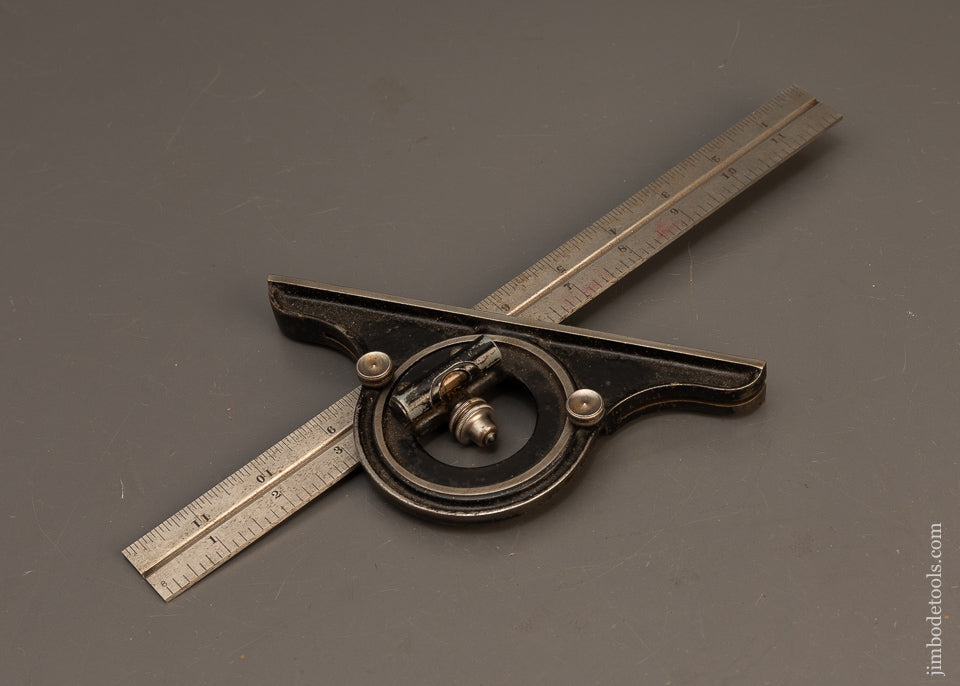 Crisp-STARRETT-PROTRACTOR-on-12-Inch-Scale-118681