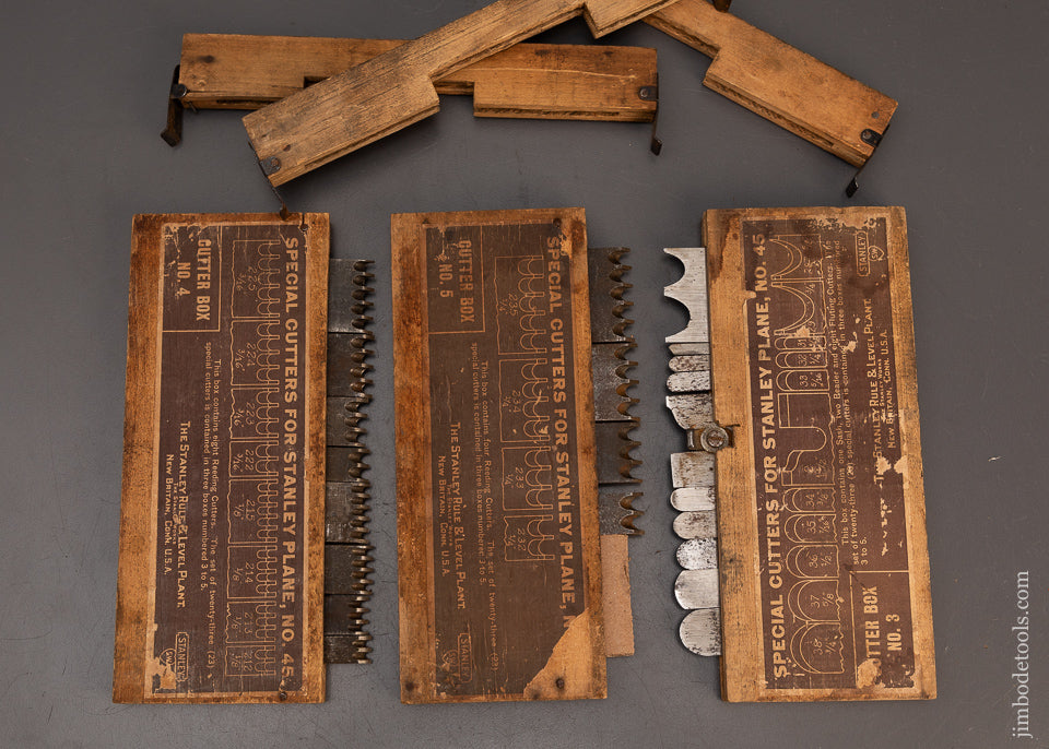 Extremely-Rare-SPECIAL-Cutter-Set-for-STANLEY-No.-45-Combination-Plow-Plane-118685