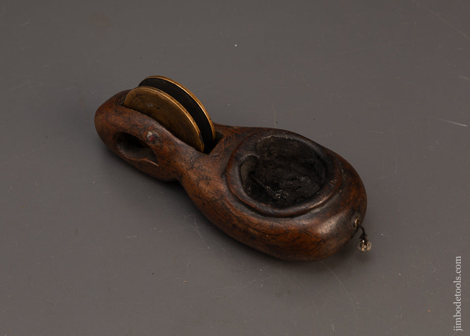 Early Sumitsubo with Brass Reel Japanese Ink Line - 118737