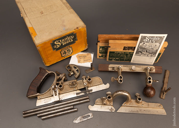 Fine-&-100%-Complete-STANLEY-No.-45-Combination-Plane-118748