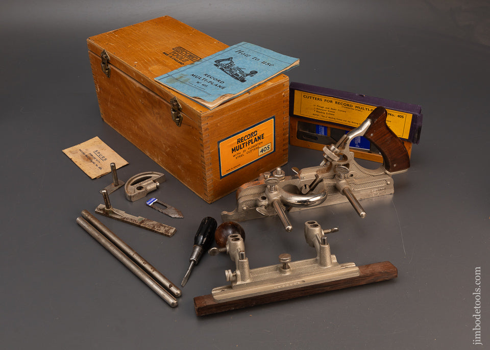 100%-Complete-Near-Mint-RECORD-No.-405-Combination-Plow-Plane-in-Original-Box-118836