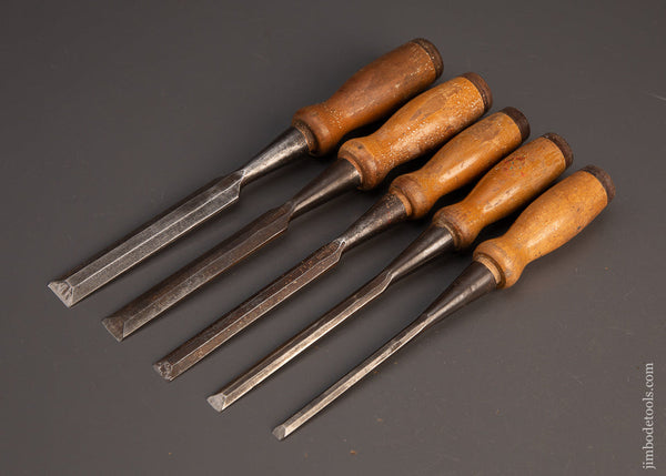 Good-Set-of-5-MARPLES-Bevel-Edge-Socket-Chisels-118856
