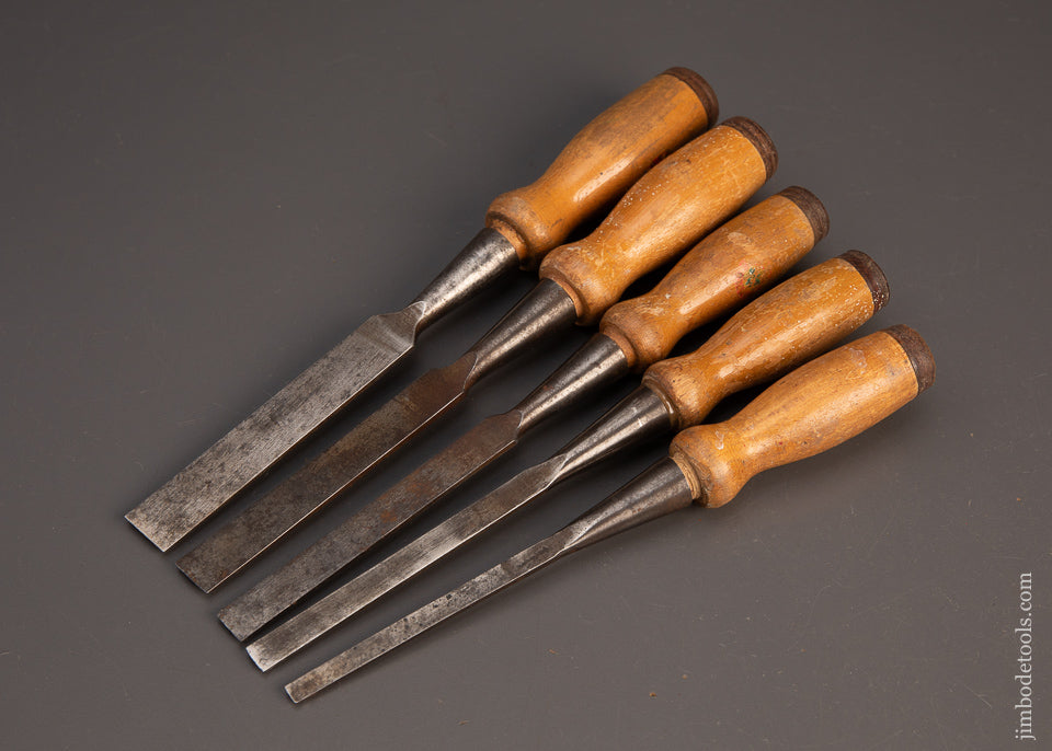 Good-Set-of-5-MARPLES-Bevel-Edge-Socket-Chisels-118856